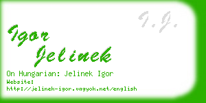 igor jelinek business card